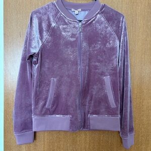 Vtg y2k Juicy Couture Shimmery Lilac Velour Track Jacket sz S metallic